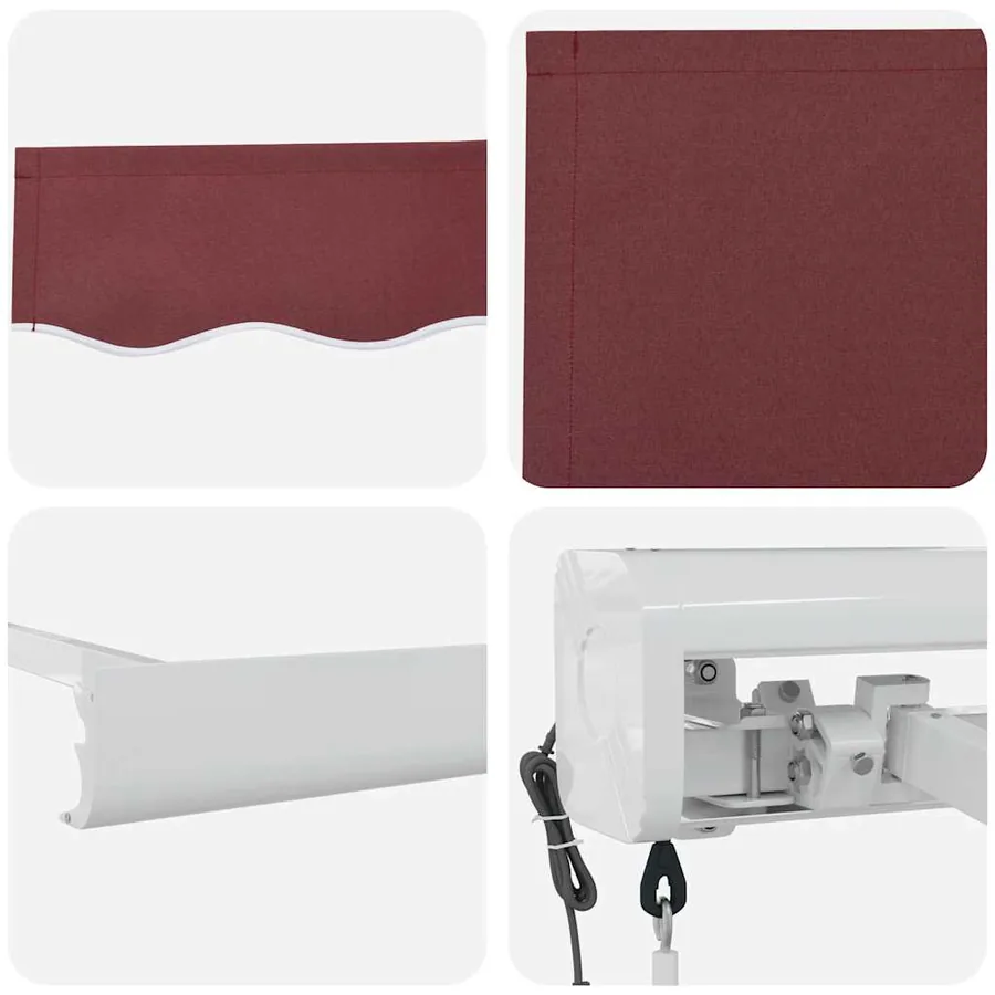 Auvent rétractable automatique bordeaux 450x300 cm - 10