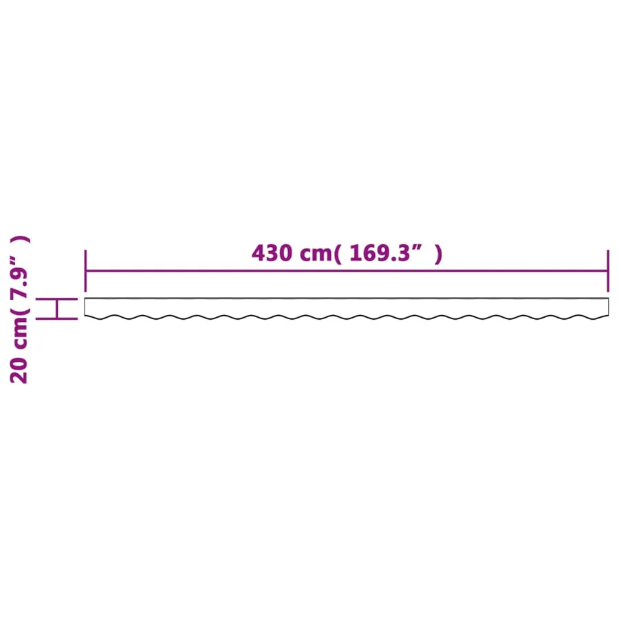 Tissu de remplacement de cantonnière d’auvent rayure crème 4,5m - 6