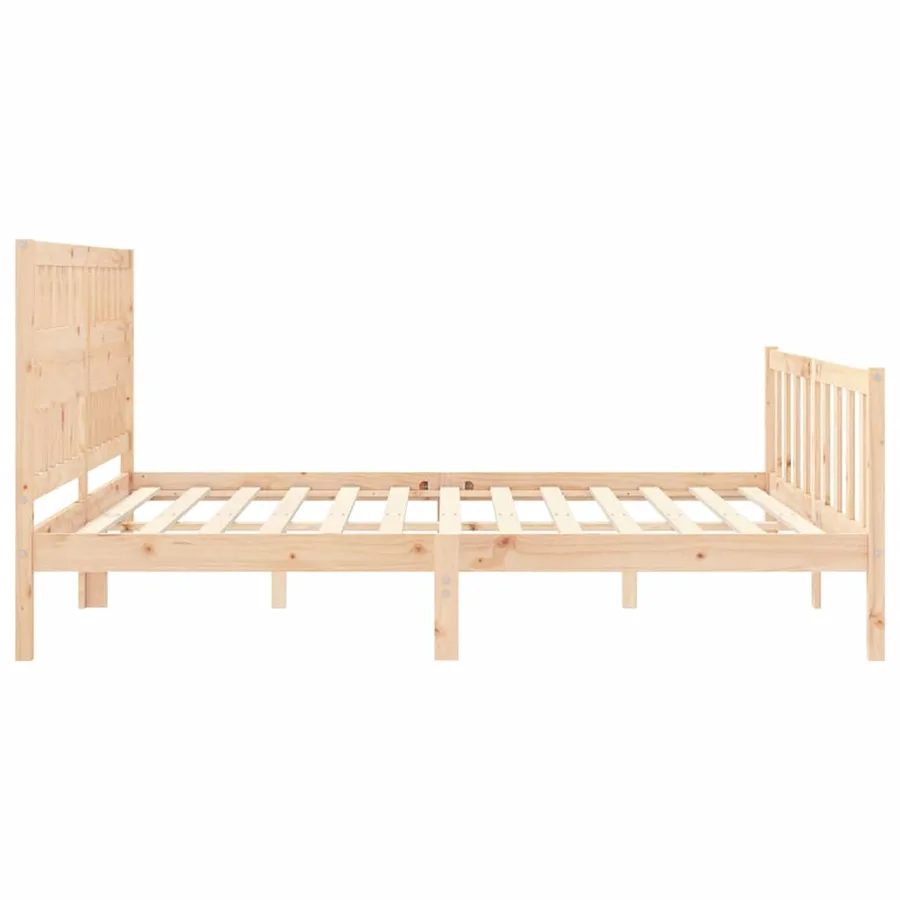 Cadre de lit sans matelas bois massif de pin - 7