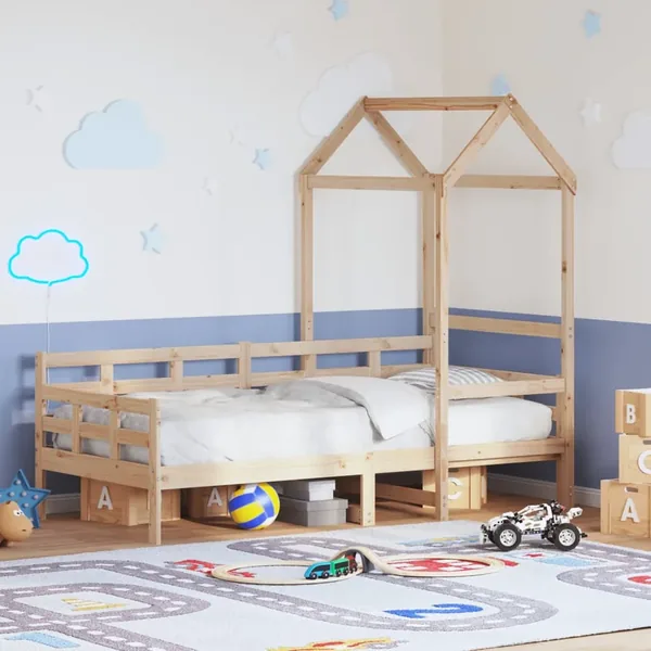 Lit de jour avec toit sans matelas 80x200 cm bois massif