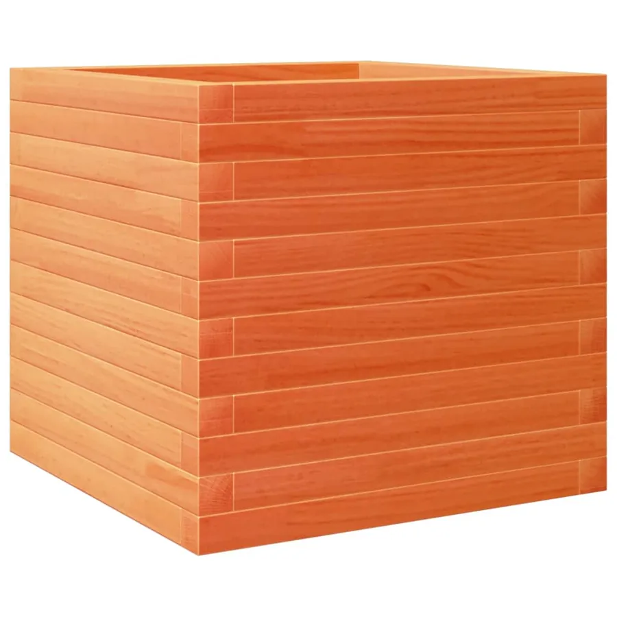Jardinière cire marron 50x50x45,5 cm bois de pin massif - 2