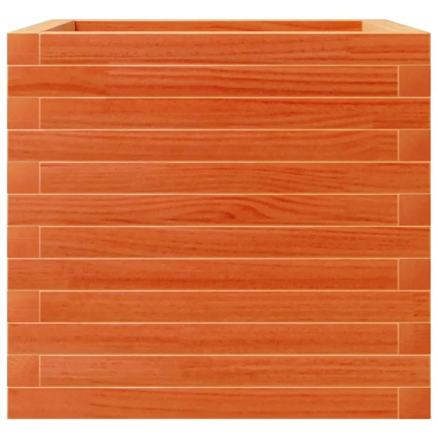 Jardinière cire marron 50x50x45,5 cm bois de pin massif - 5