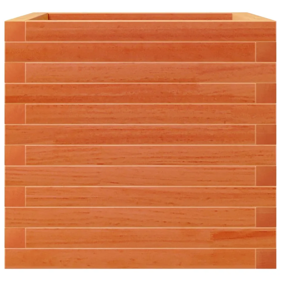 Jardinière cire marron 50x50x45,5 cm bois de pin massif - 6