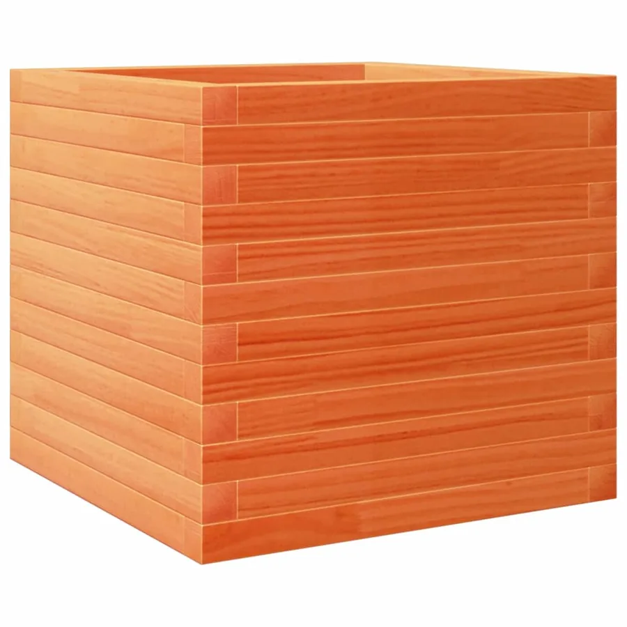 Jardinière cire marron 50x50x45,5 cm bois de pin massif - 7