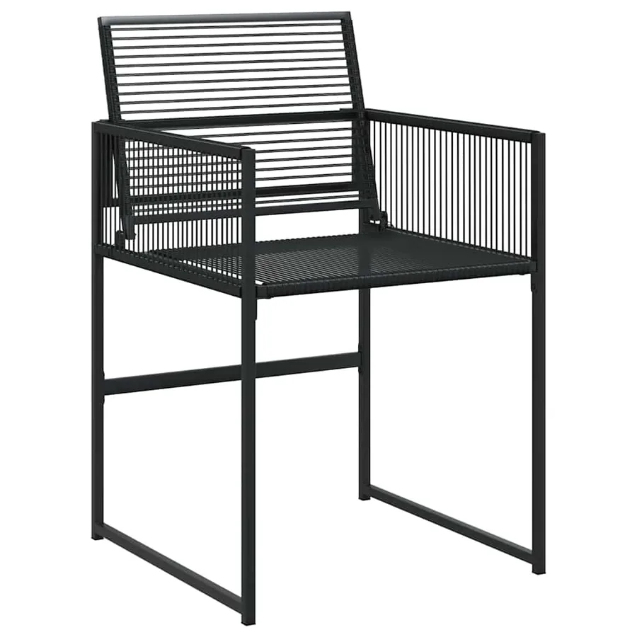 Chaises de jardin lot de 4 noir résine tressée - 5