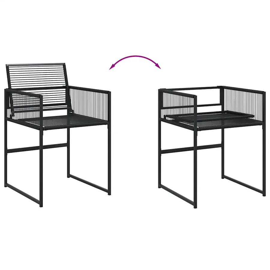 Chaises de jardin lot de 4 noir résine tressée - 8