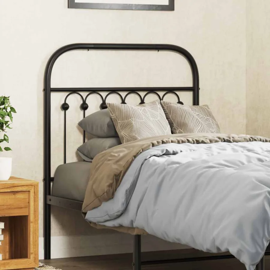 Tête de lit de remplacement métal noir 80 cm