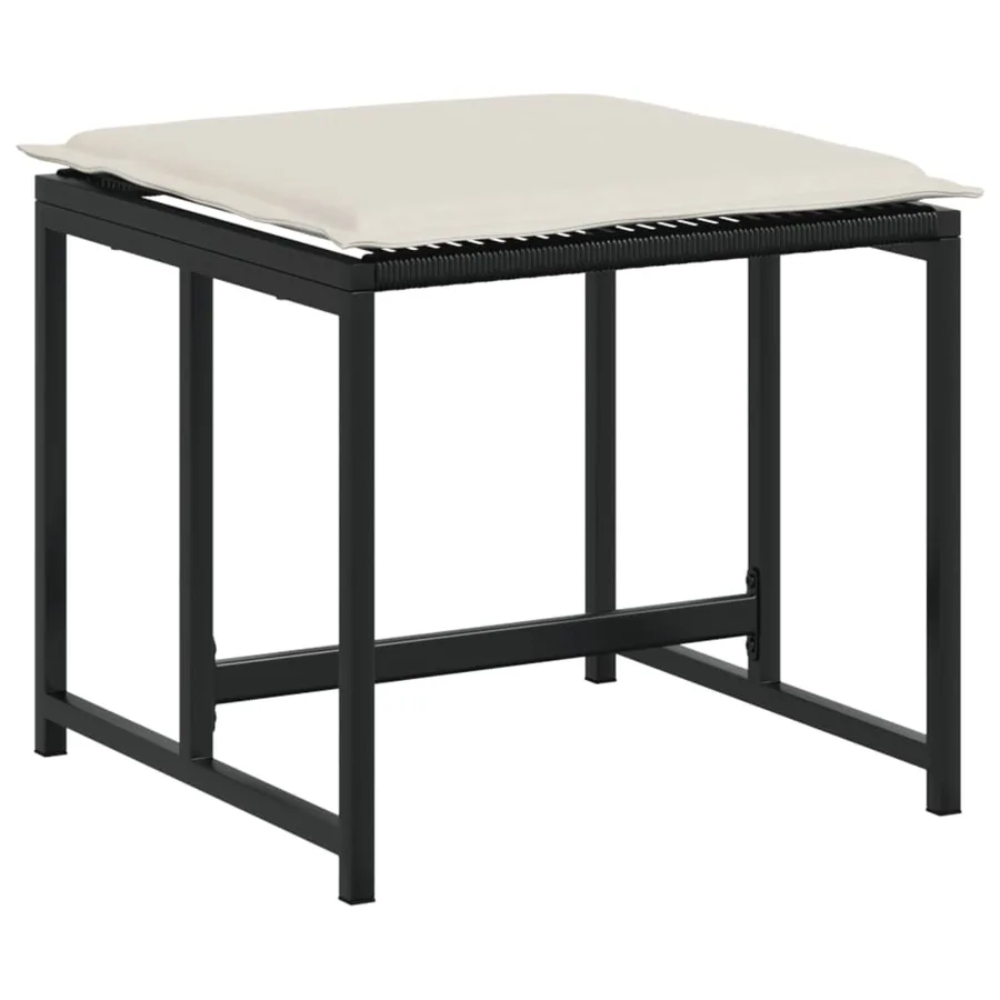 Ensemble à manger de jardin 9pcs coussins noir résine tressée - 5