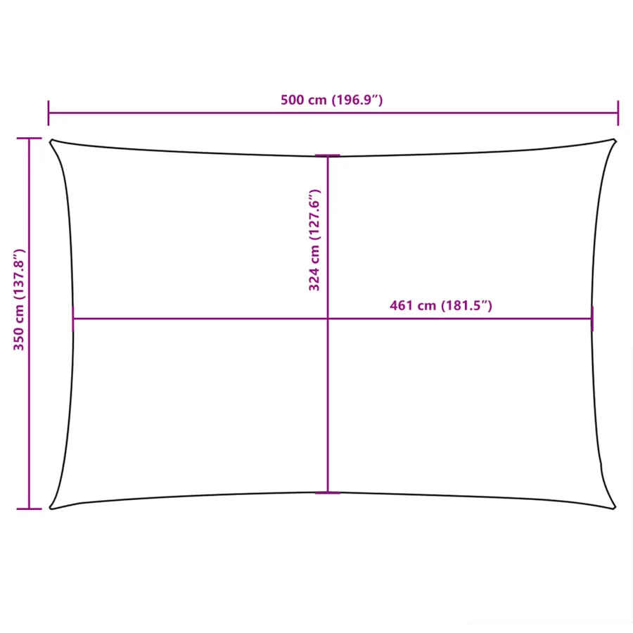 Voile de parasol tissu oxford rectangulaire 3,5x5 m orange - 10