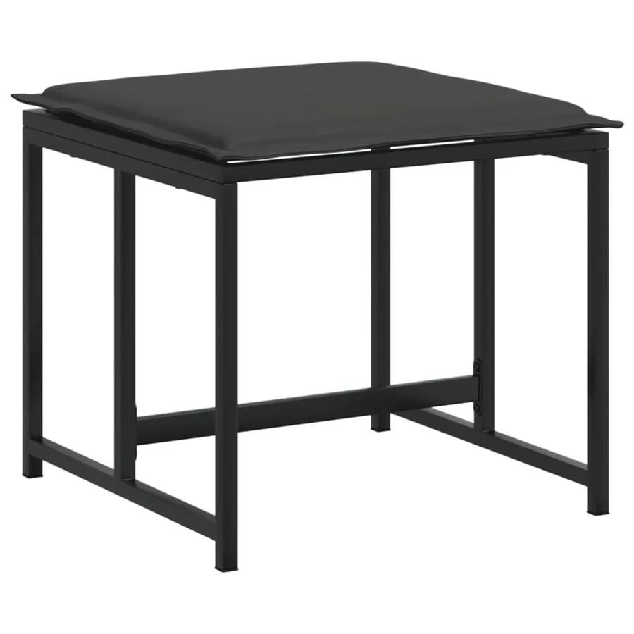 Ensemble à manger de jardin avec coussins 13 pcs noir textilène - 5