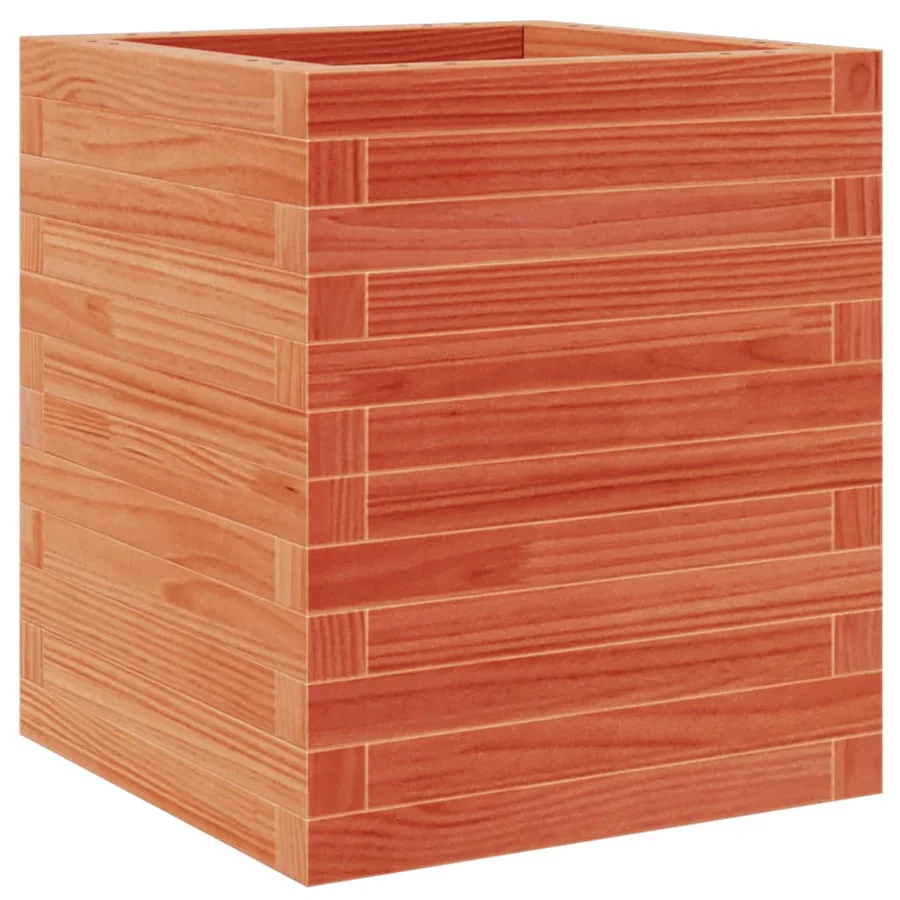 Jardinière cire marron 40x40x46 cm bois de pin massif - 7