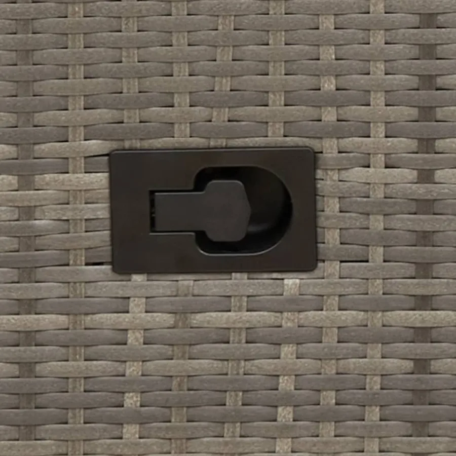 Canapé de jardin inclinable 2 places avec table gris poly rotin - 8