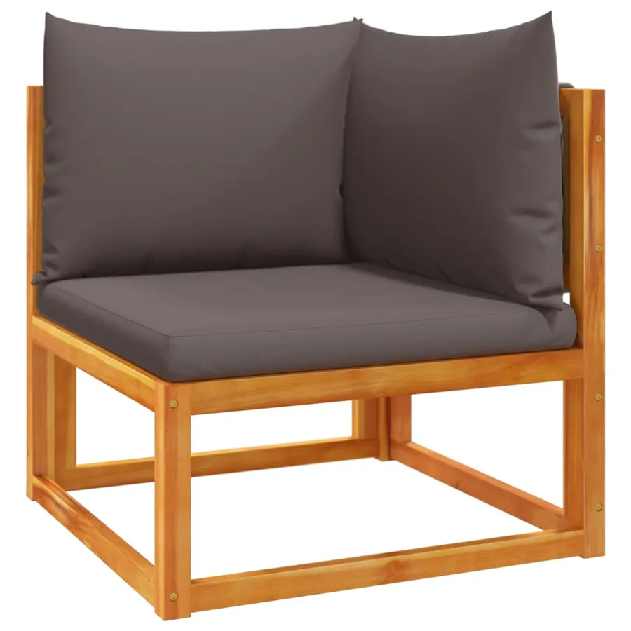 Ensemble de canapés de jardin 4 pièces avec coussins en bois d'acacia et corde - 4