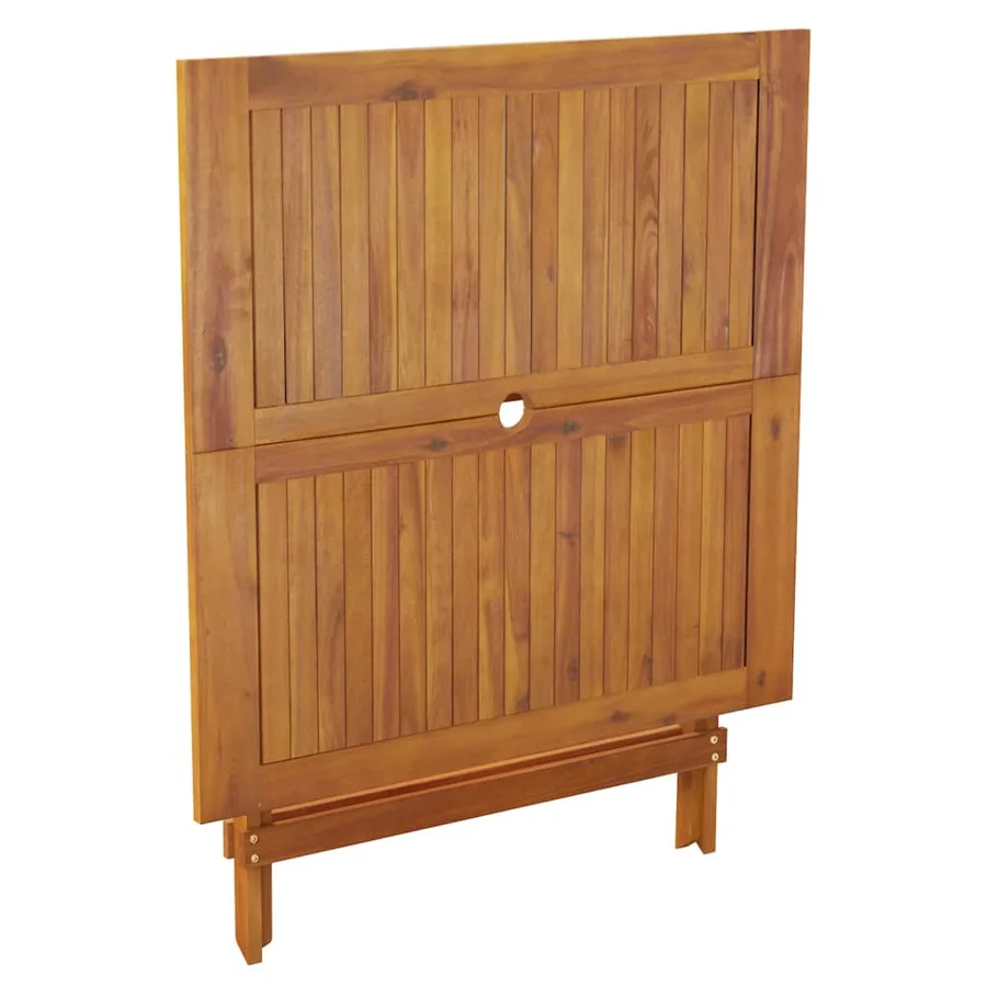 Table pliable de jardin 90x90x75 cm bois d'acacia solide - 5