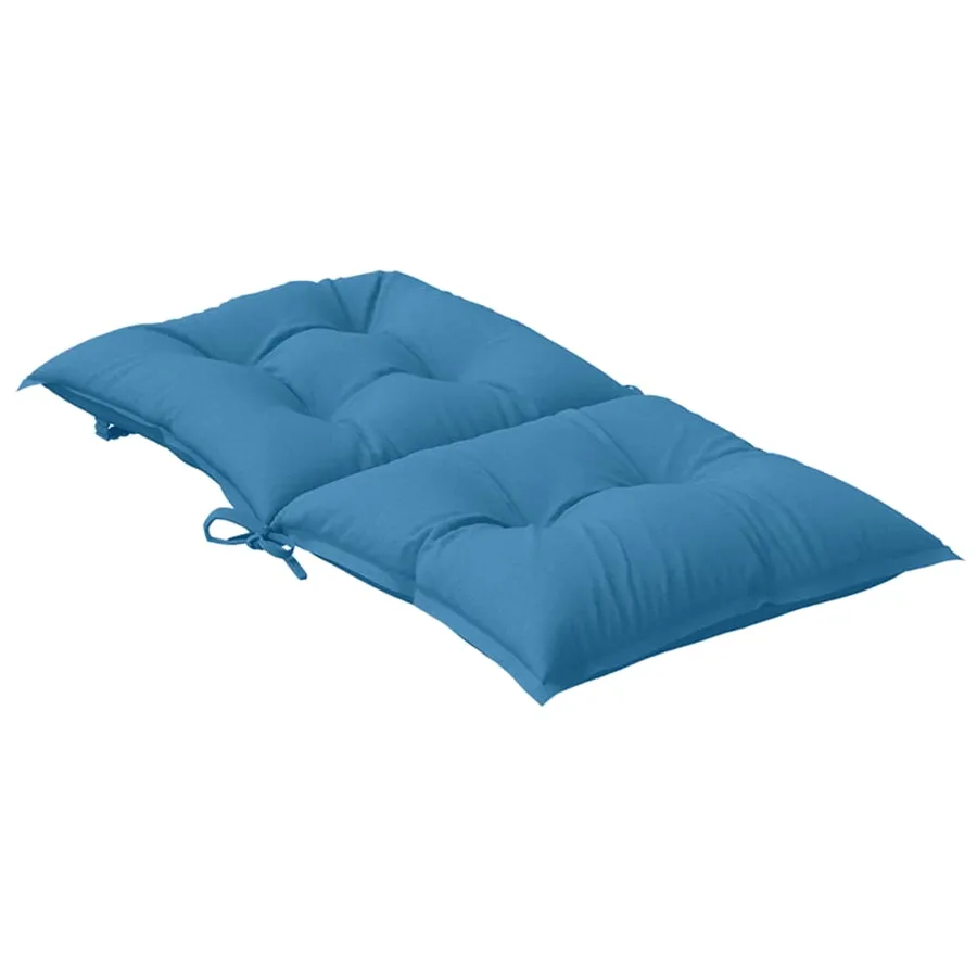 Coussins de chaise à dossier bas lot de 6 bleu mélangé tissu - 6