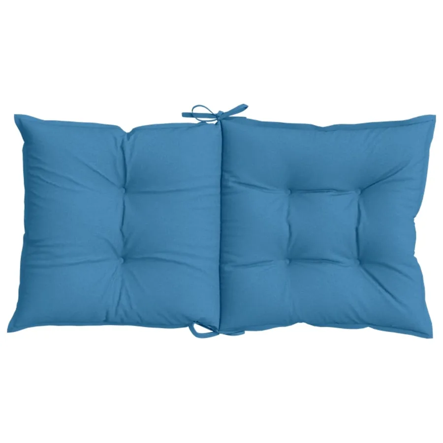 Coussins de chaise à dossier bas lot de 6 bleu mélangé tissu - 7