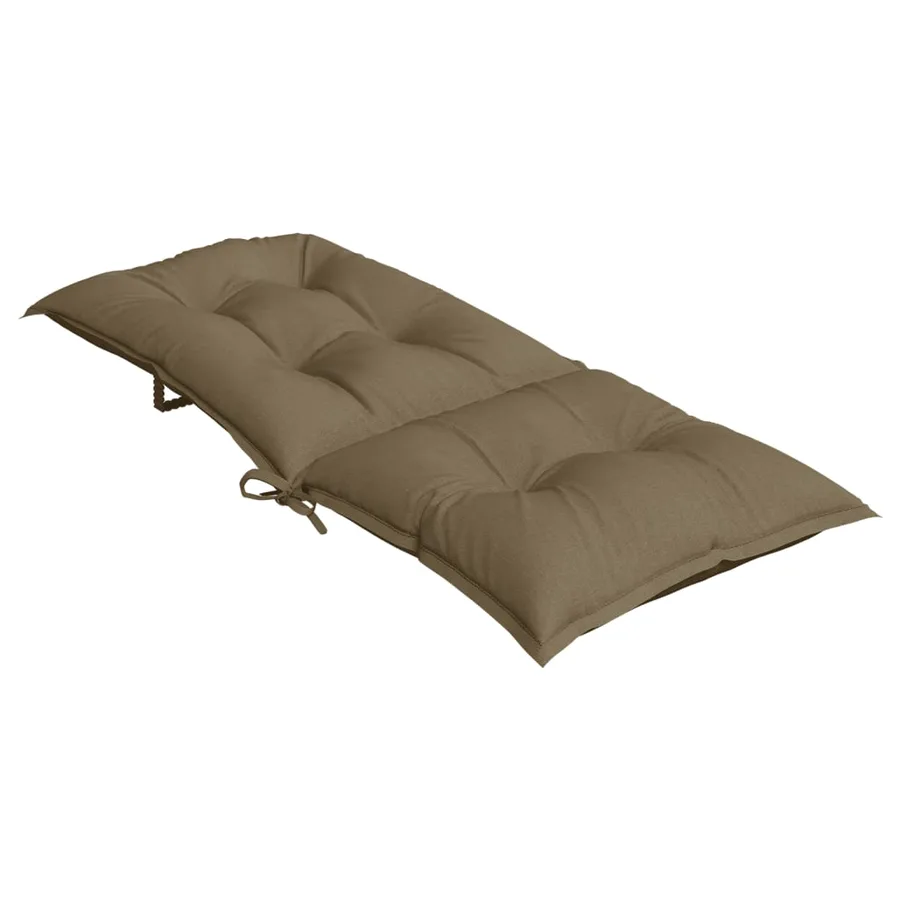 Coussins de chaise à dossier haut lot de 6 taupe mélangé tissu - 6