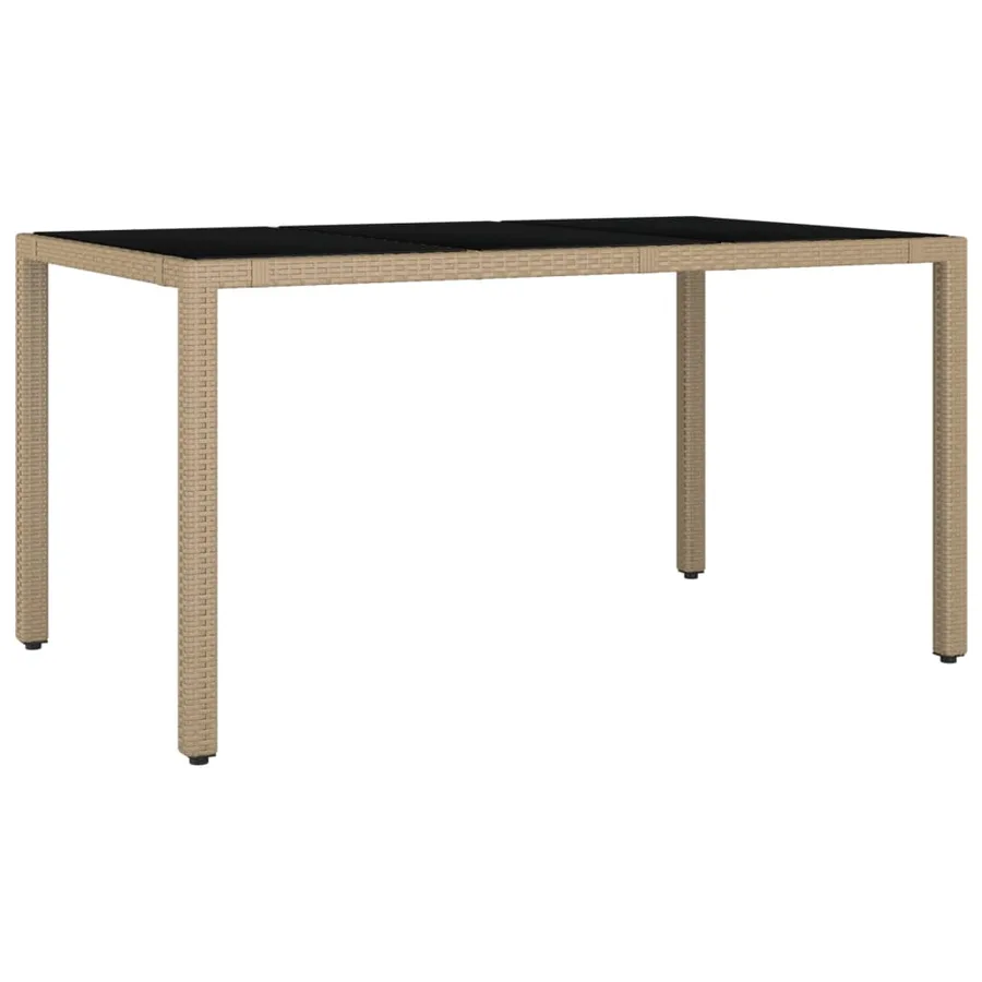 Ensemble à manger de jardin avec coussins 5pcs Beige poly rotin - 4