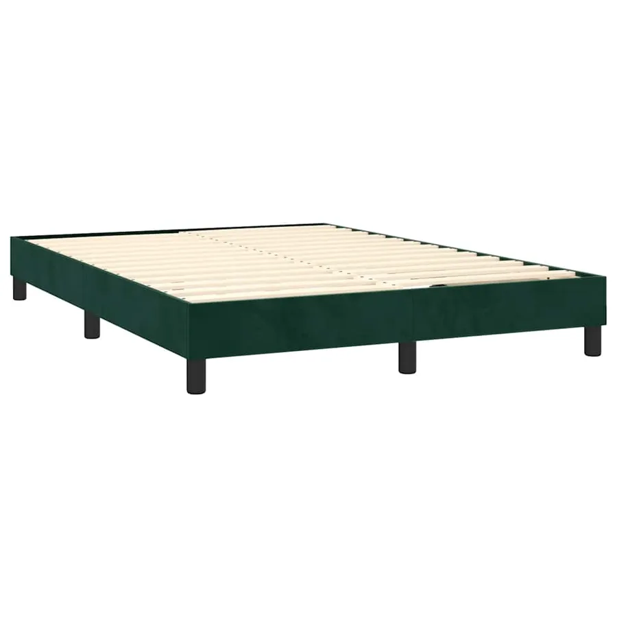 Sommier à lattes de lit et matelas Vert foncé 140x190cm Velours - 4