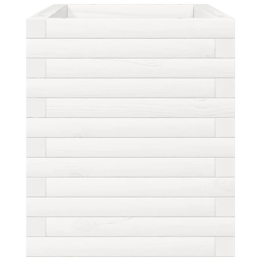 Jardinière blanc 70x40x45,5 cm bois de pin massif - 6