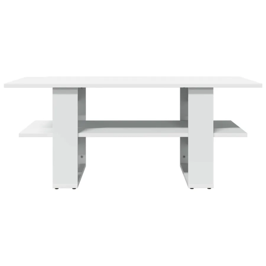Table basse blanc 102x55x42 cm bois d'ingénierie - 3