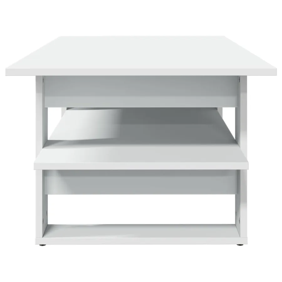 Table basse blanc 102x55x42 cm bois d'ingénierie - 4
