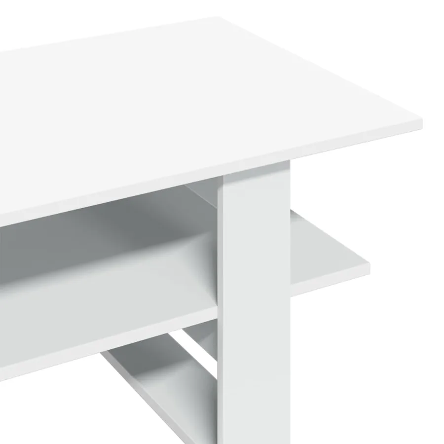 Table basse blanc 102x55x42 cm bois d'ingénierie - 6