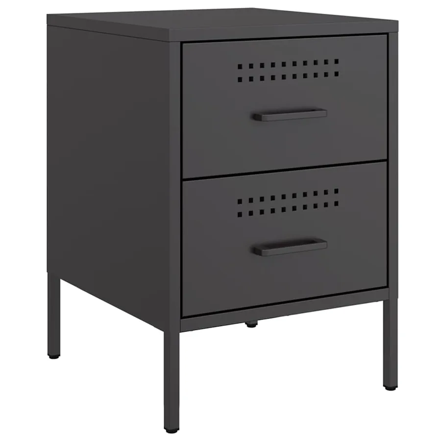 Tables de chevet 2 pcs noir 36x39x50,5 cm acier - 5