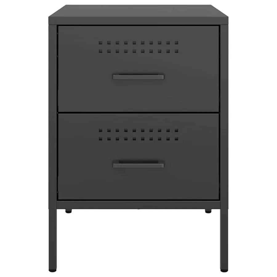 Tables de chevet 2 pcs noir 36x39x50,5 cm acier - 6