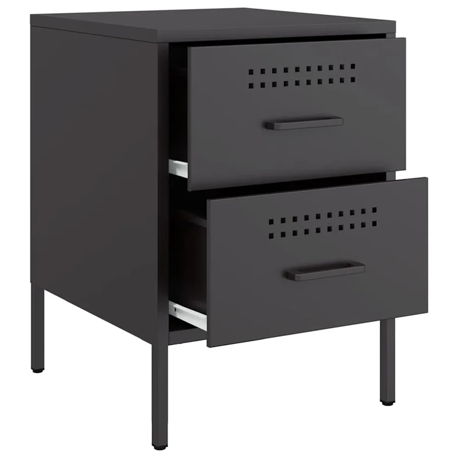 Tables de chevet 2 pcs noir 36x39x50,5 cm acier - 9