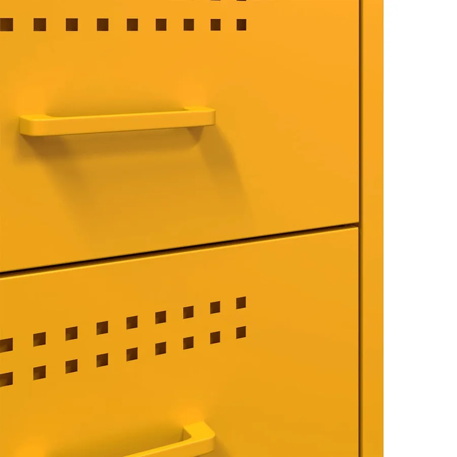 Table de chevet jaune moutarde 36x39x50,5 cm acier - 11