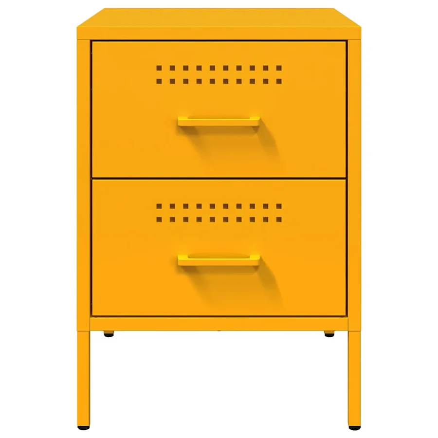 Table de chevet jaune moutarde 36x39x50,5 cm acier - 6