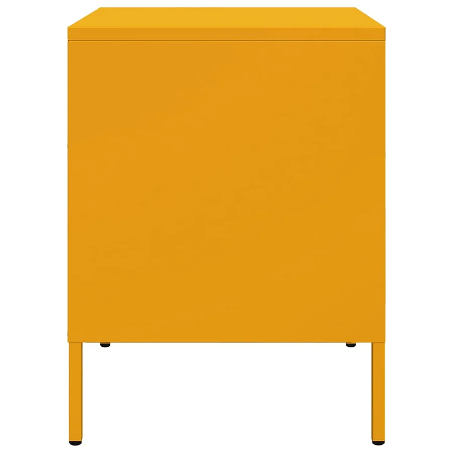 Table de chevet jaune moutarde 36x39x50,5 cm acier - 7