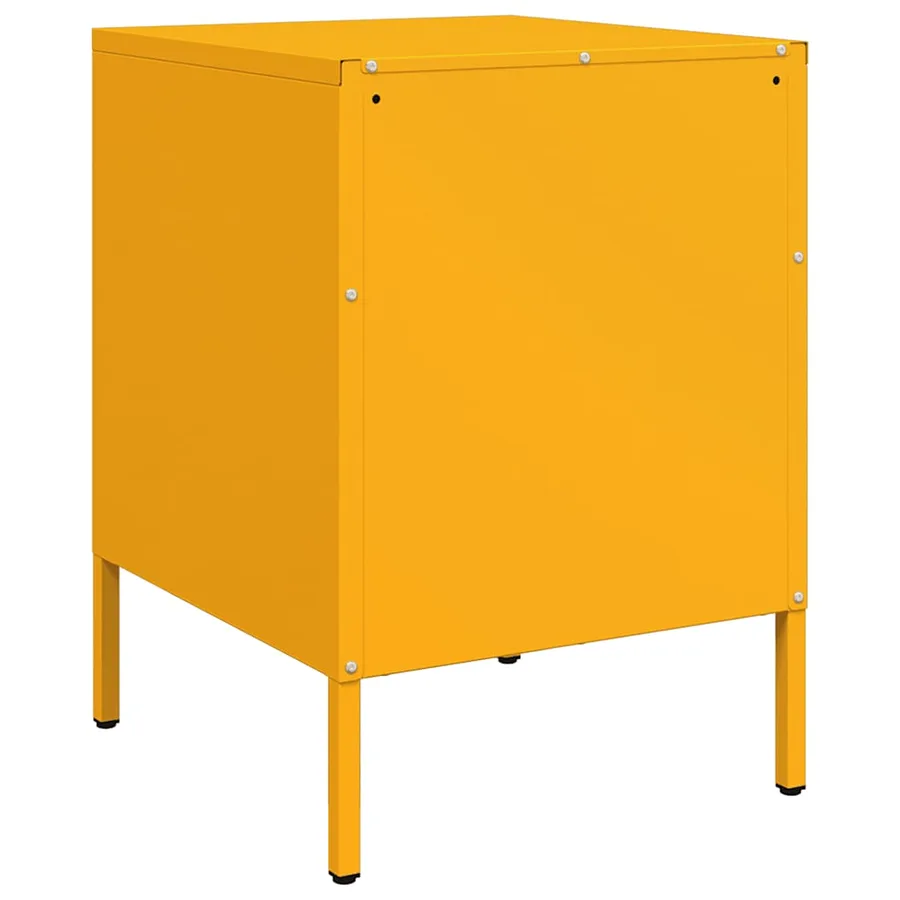 Table de chevet jaune moutarde 36x39x50,5 cm acier - 8