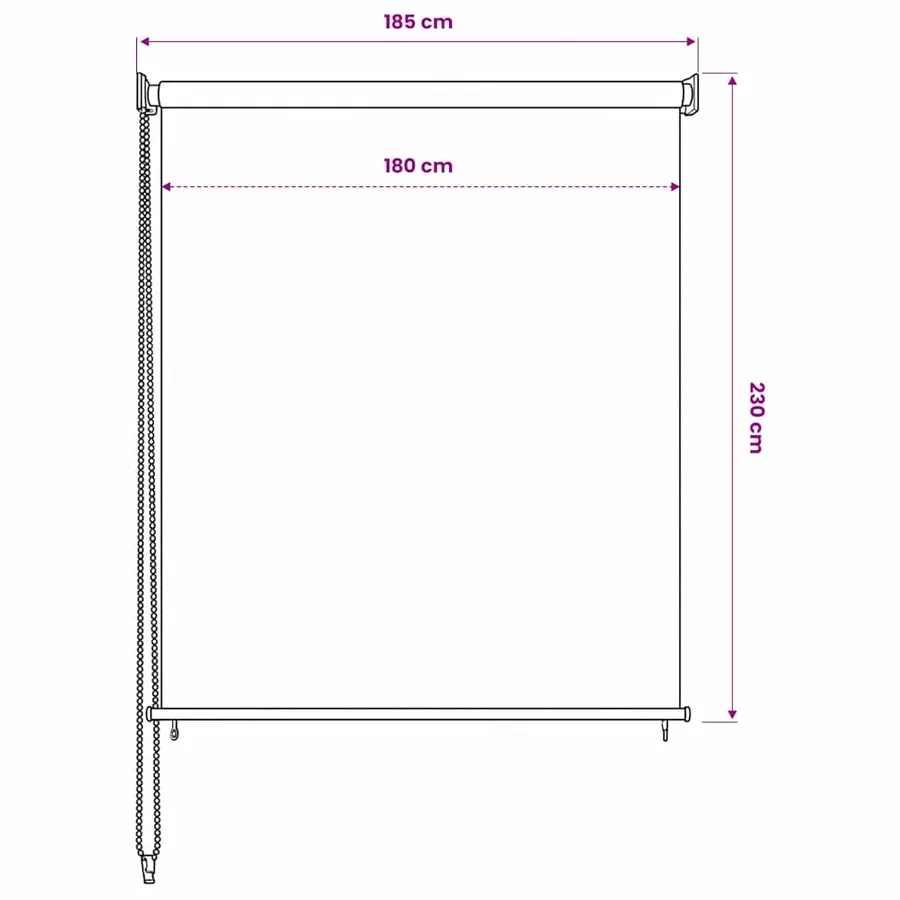 Store roulant d'extérieur 185 (l) x 230 (H) cm anthracite - 6