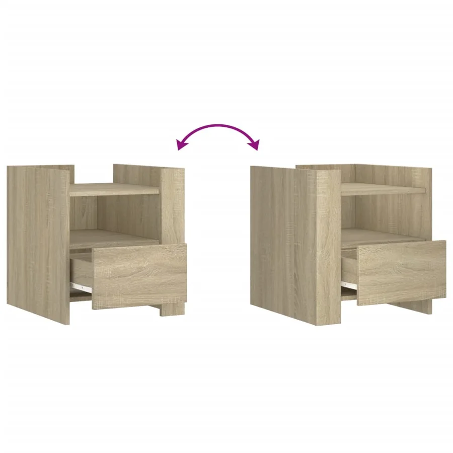 Table de chevet chêne sonoma 45x50x50 cm bois d’ingénierie - 8