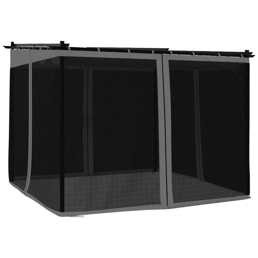 Tonnelle avec parois en filet anthracite 3x3 m acier - 2