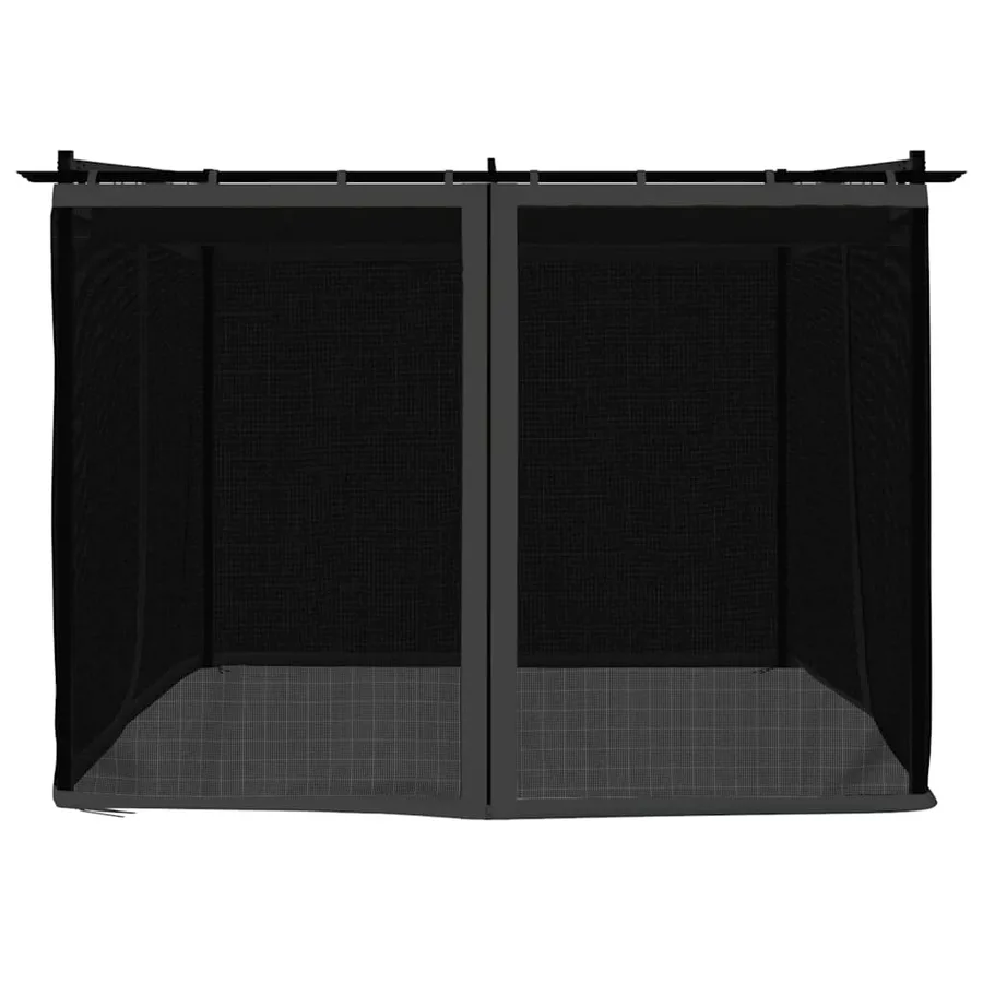 Tonnelle avec parois en filet anthracite 3x3 m acier - 4