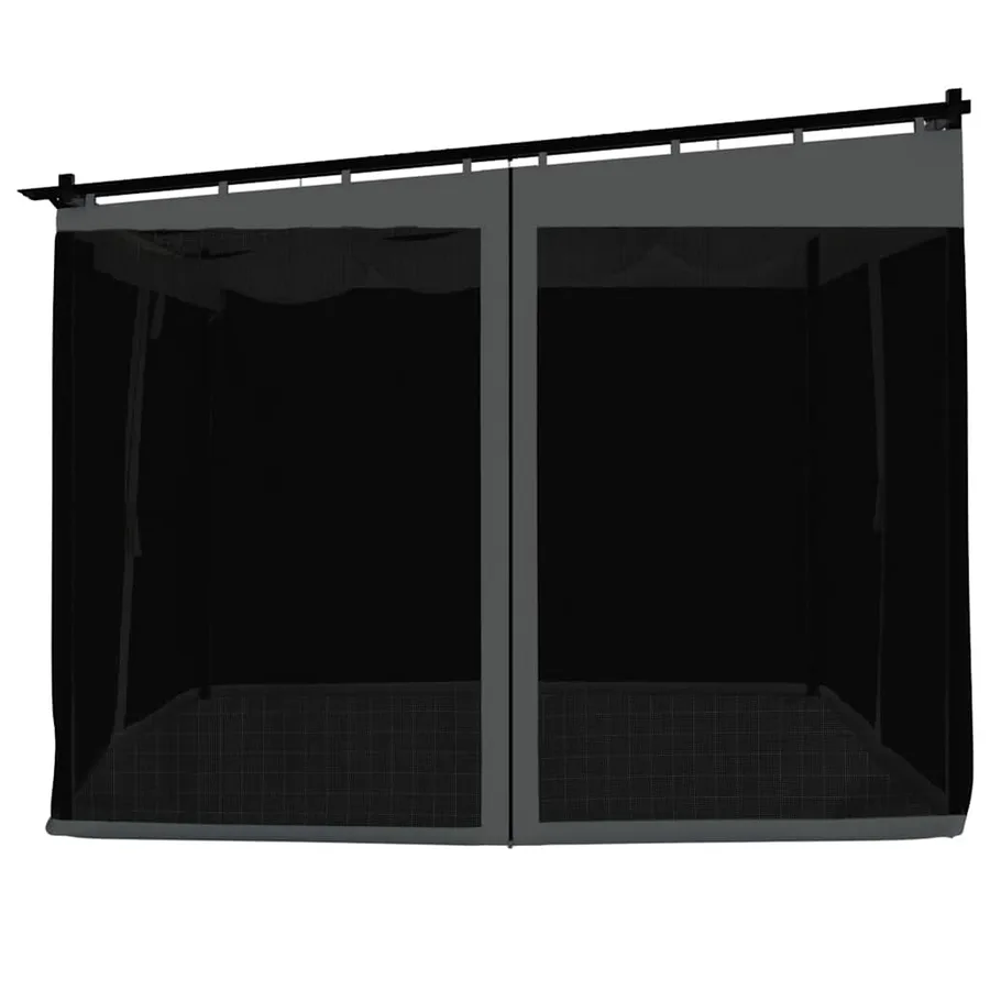 Tonnelle avec parois en filet anthracite 3x3 m acier - 5