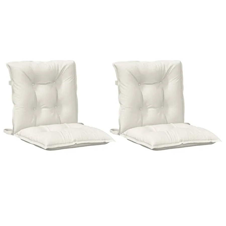Coussins de chaise à dossier bas lot de 2 crème mélangé tissu - 4