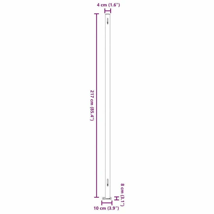 Auvent latéral rétractable de patio 220x600 cm Rouge - 12