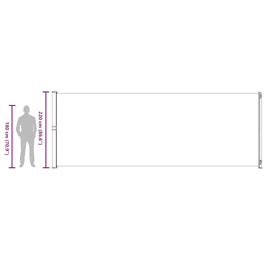 Auvent latéral rétractable de patio 220x600 cm Rouge - 13