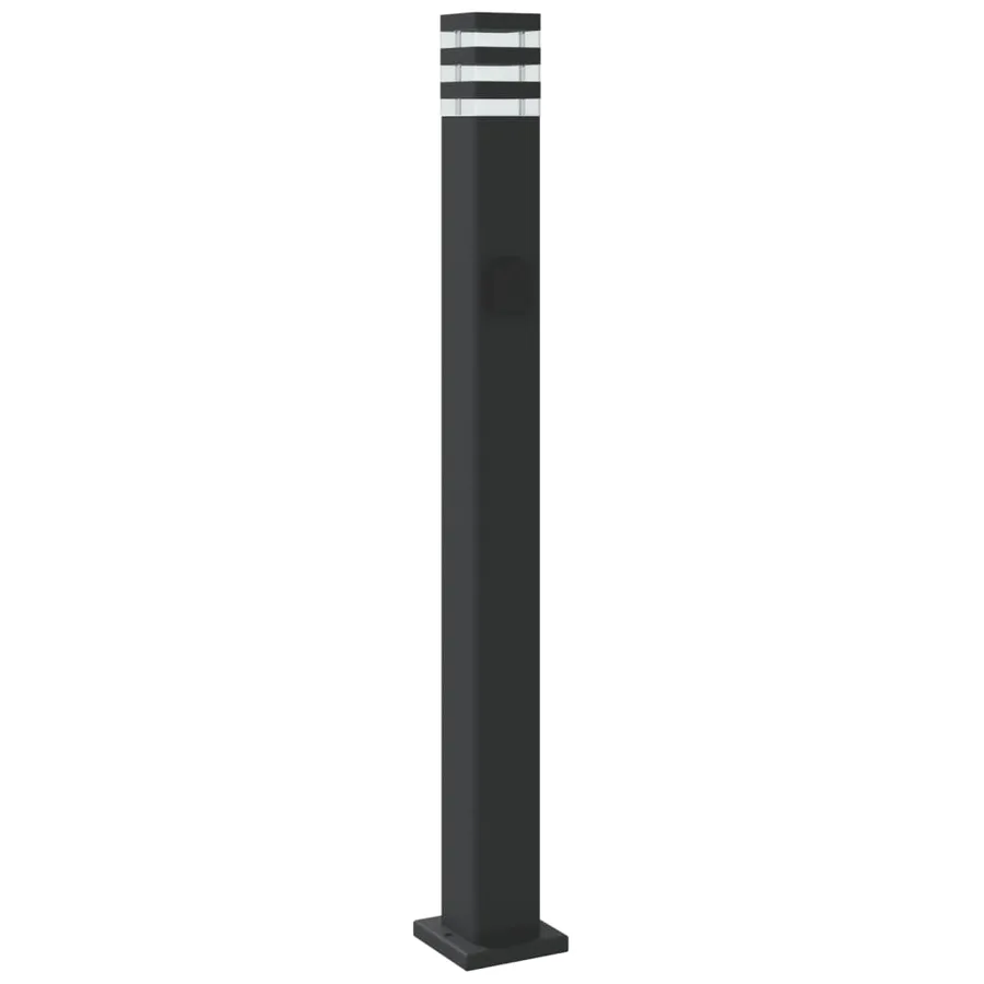 Lampadaires d'extérieur avec sortie 3 pcs noir 110 cm aluminium - 6