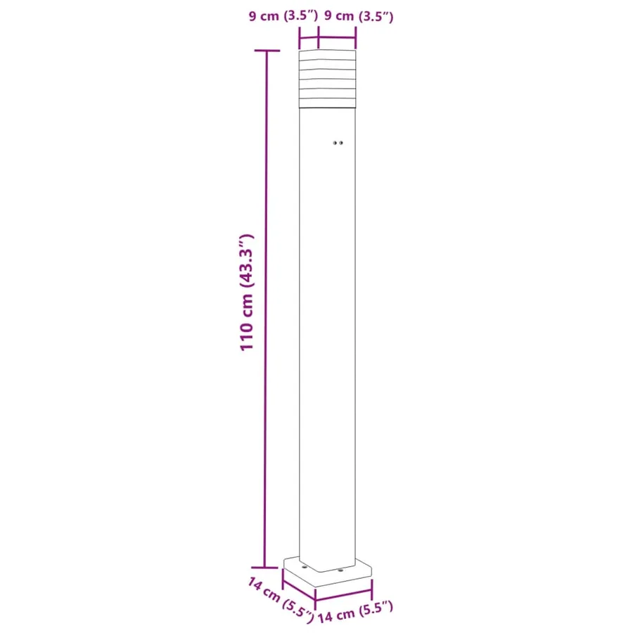 Lampadaires d'extérieur avec sortie 3 pcs noir 110 cm aluminium - 7