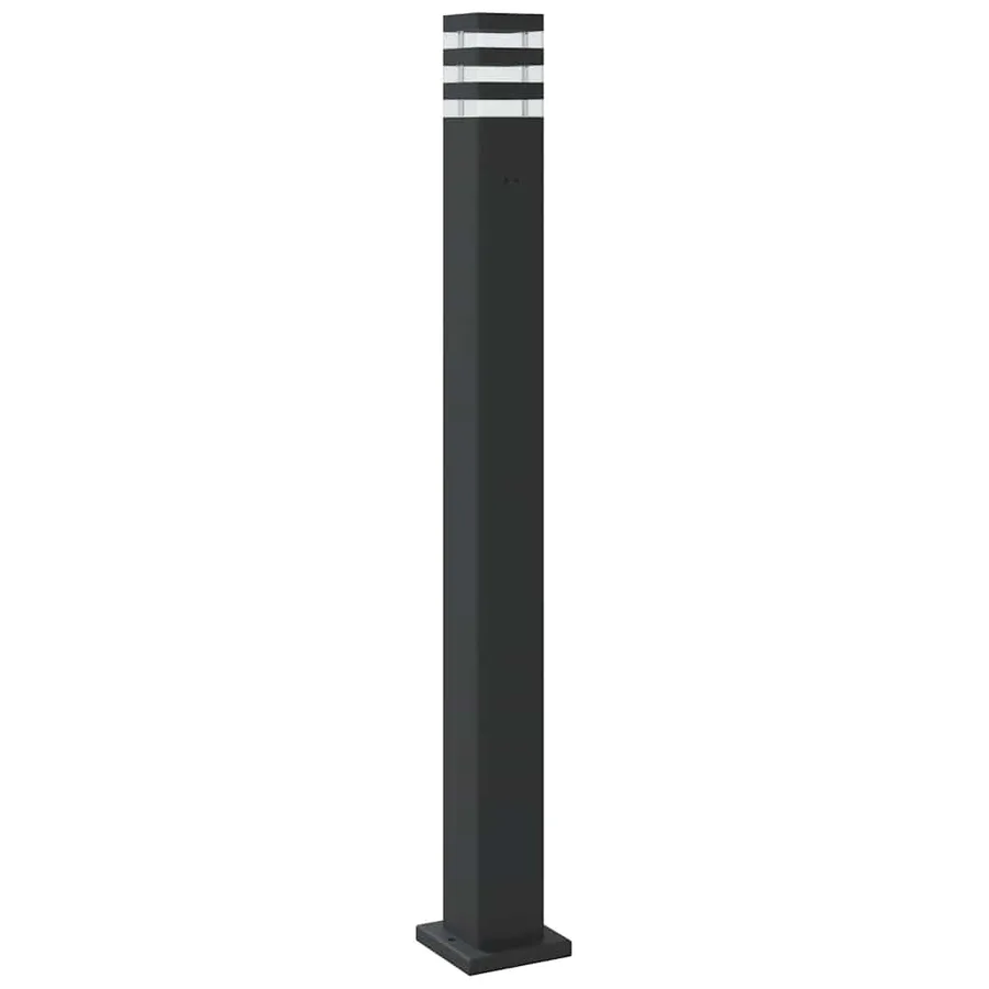 Lampadaires d'extérieur avec capteur 3 pcs noir 110cm aluminium - 6