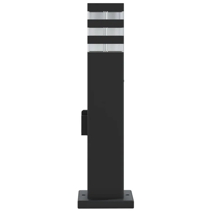 Lampadaires d'extérieur avec sortie 3 pcs noir 50 cm aluminium - 5