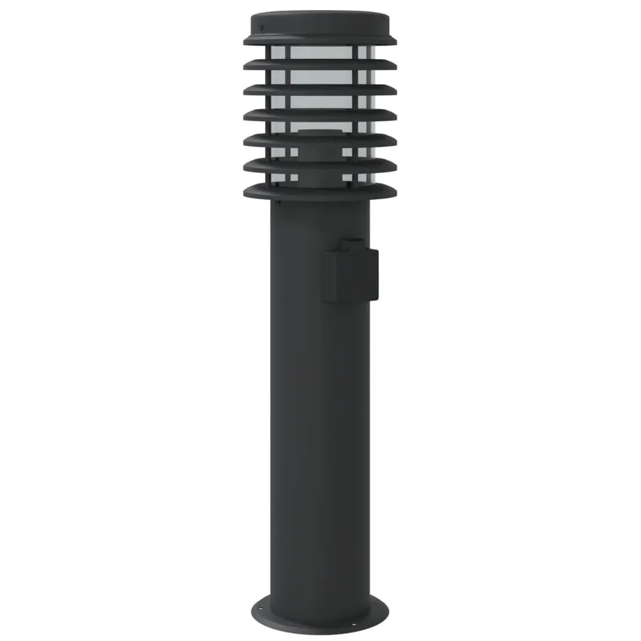 Lampadaire d'extérieur avec sortie noir 60 cm acier inoxydable - 6