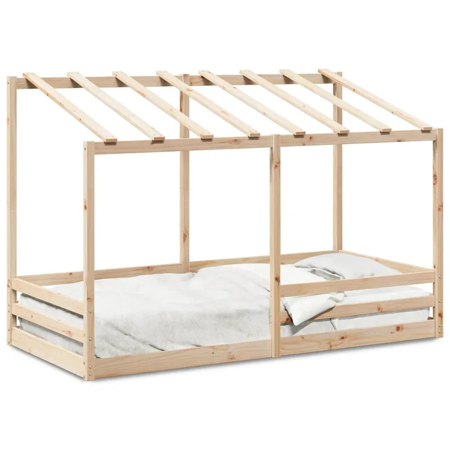 Lit pour enfants sans matelas blanc 80x200 cm bois pin massif - 2