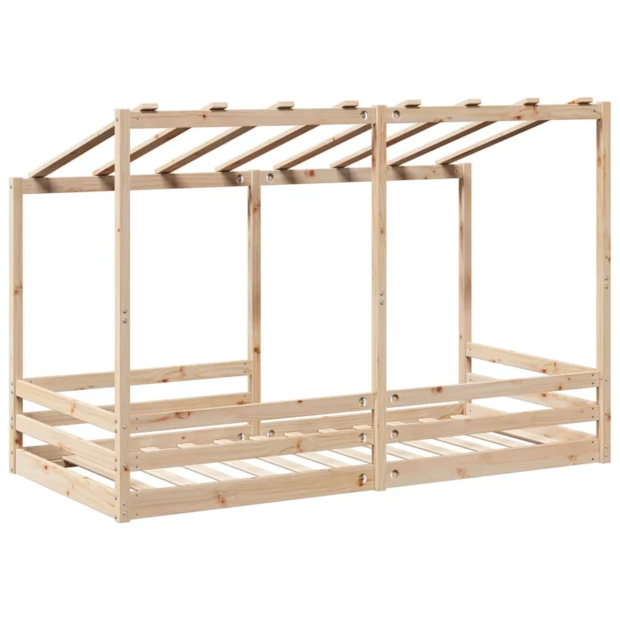 Lit pour enfants sans matelas blanc 80x200 cm bois pin massif - 6