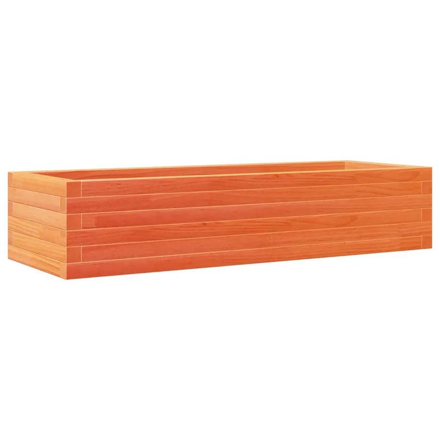 Jardinière cire marron 110x40x23 cm bois de pin massif - 7